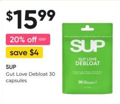Sup - Gut Love Debloat 30 Capsules offers at $15.99 in Super Pharmacy