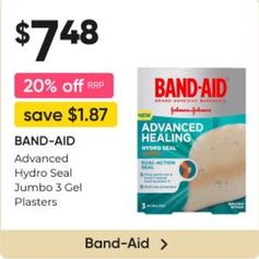 Band-aid - Advanced Hydro Seal Jumbo 3 Gel Plasters offers at $7.48 in Super Pharmacy
