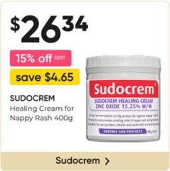 Sudocrem - Healing Cream For Nappy Rash 400g offers at $26.34 in Super Pharmacy
