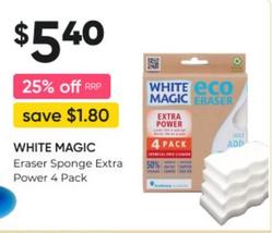 White Magic - Eraser Sponge Extra Power 4 Pack offers at $5.4 in Super Pharmacy