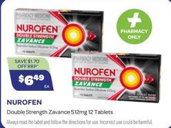 Nurofen - Double Strength Zavance 512mg 12 Tablets offers at $6.49 in Health Save