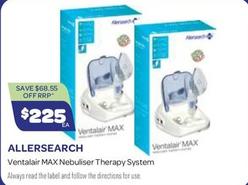 Allersearch - Ventalair Max Nebuliser Therapy System offers at $225 in Health Save