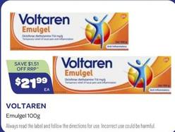 Voltaren - Emulgel 100g offers at $21.99 in Health Save