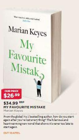 My Favourite Mistake offers at $26.99 in Dymocks