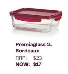 Premiaglass 1l Bordeaux offers at $17 in Tupperware