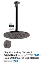 City Plus Ceiling Shower In Bright Black offers at $746 in E&S