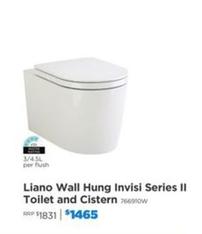 Liano - Wall Hung Invisi Series Ii Toilet And Cistern offers at $1465 in E&S