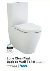 Luna - Cleanflush Back To Wall Toilet offers at $659 in E&S