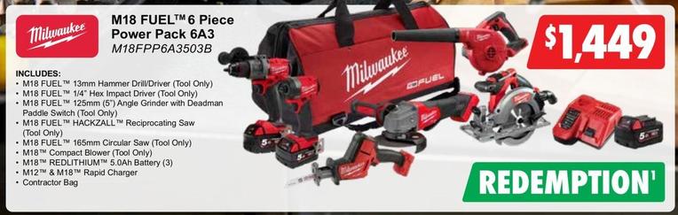 Milwaukee - M18 Fuel 6 Piece Power Pack 6a3 offers at $1449 in United Tools