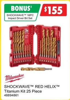 Milwaukee - Shockwave Red Helix Titanium Kit 25 Piece offers at $155 in United Tools