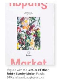 Lettuce X Father Rabbit Sunday Market Puzzle offers at $49 in Air New Zealand