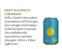 Hazy - Alcoholic Lemonade offers at $30 in Air New Zealand