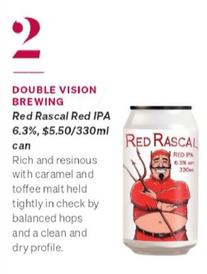 Double Vision Brewing Red Rascal Red Ipa 6.3% offers at $5.5 in Air New Zealand