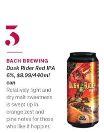 Bach Brewing - Dusk Rider Red Ipa 6% offers at $8.99 in Air New Zealand