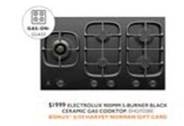 Electrolux - 900mm S-burner Black Ceramic Gas Cooktop offers at $1999 in Harvey Norman