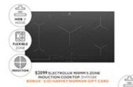 Electrolux - 900mm S-zone Induction Cooktop offers at $2099 in Harvey Norman