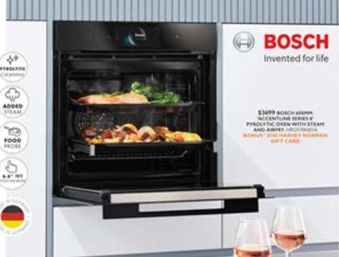 Bosch - 600mm Accentline Series 8 Pyrolytic Oven With Steam And Airfry offers at $3699 in Harvey Norman