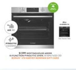 Westinghouse - - 600mm Multi-function 10 Pyrolytic Oven With Airfry - Stainless Steel offers at $1399 in Harvey Norman