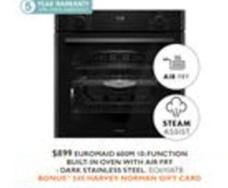 Euromaid - 600mm 10 Function Built-in Oven With Air Fry - Dark Stainless Steel offers at $899 in Harvey Norman