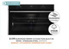 Euromaid - 900mm 10-function Built-in Oven Stainless Steel offers at $1399 in Harvey Norman