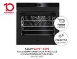Aeg - 600mm Sensecook Proluxe 17-function Built In Oven offers at $2609 in Harvey Norman