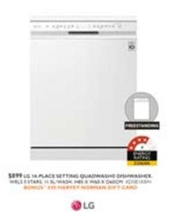 Lg - 14 Place Setting Quadwash Dishwasher  offers at $899 in Harvey Norman