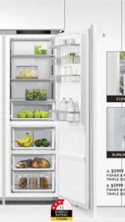 Fisher & Paykel - 306l Integrated Triple Zone Fridge offers at $5999 in Harvey Norman