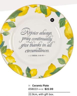Ceramic Plate offers at $22.99 in Koorong