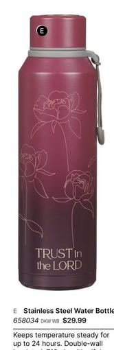 Stainless Steel Water Bottle offers at $29.99 in Koorong
