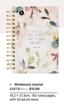 Wirebound Journal offers at $15.99 in Koorong