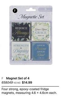 Magnet Set of 4  offers at $14.99 in Koorong