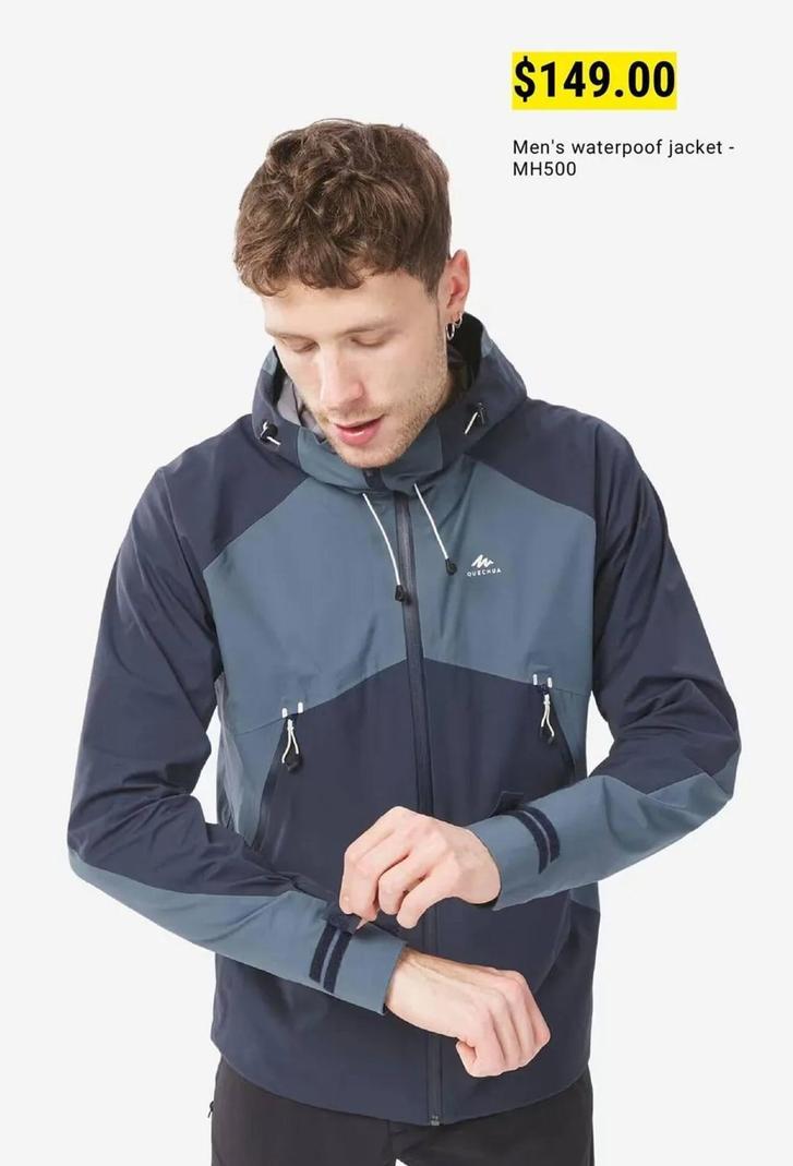 Men's Waterpoof Jacket - MH500 offers at $149 in Decathlon