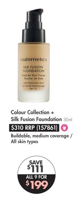 Nutrimetics - Colour Collection + Silk Fusion Foundation 30ml offers at $199 in Nutrimetics