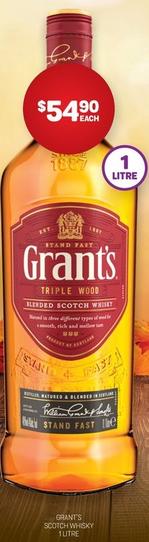 Grant's - Scotch Whisky 1 Litre offers at $54.9 in Harry Brown