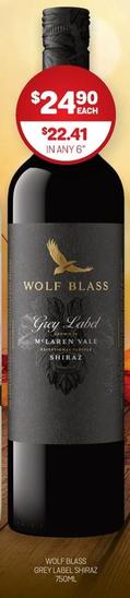 Wolf Blass - Blass Grey Label Shiraz 750ml offers at $24.9 in Harry Brown