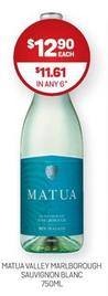 Matua - Valley Marlborough Sauvignon Blanc 750ml offers at $12.9 in Harry Brown