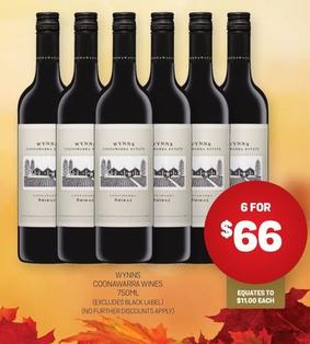 Wynns - Coonawarra Wines 750ml offers at $66 in Harry Brown