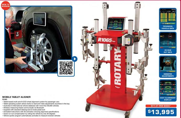Mobile Tablet Aligner offers at $13995 in Burson Auto Parts
