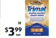 Trimat - Washing Machine Cleaner Tablets 8pk offers at $3.99 in ALDI