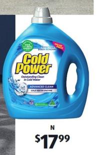 Cold Power - Laundry Liquid 4l offers at $17.99 in ALDI