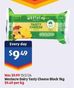 Westacre - Dairy Tasty Cheese Block 1kg  offers at $9.49 in ALDI