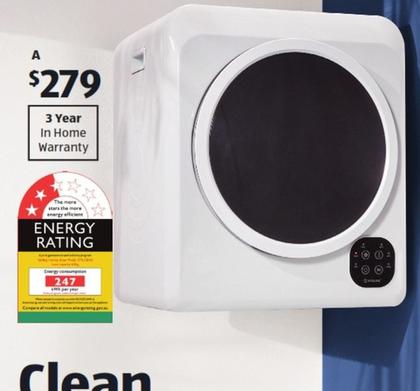 6kg Vented Clothes Dryer offers at $279 in ALDI