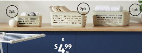 Assorted Multipurpose Baskets offers at $4.99 in ALDI
