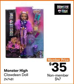 Monster High - Clawdeen Doll offers at $35 in BIG W