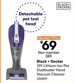 Black & Decker - 12V Lithium-Ion Pet Dustbuster Hand Vacuum Cleaner offers at $69 in BIG W