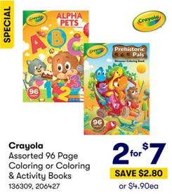 Crayola - Assorted 96 Page Coloring or Coloring & Activity Books offers at $7 in BIG W