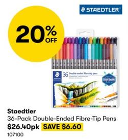 Staedtler - 36-Pack Double-Ended Fibre-Tip Pens offers at $26.4 in BIG W