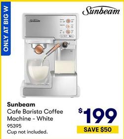 Sunbeam - Cafe Barista Coffee Machine - White offers at $199 in BIG W
