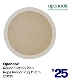 Openook - Round Cotton Rich Rope Indoor Rug 110cm offers at $25 in BIG W