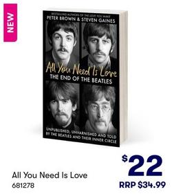 All You Need Is Love offers at $22 in BIG W
